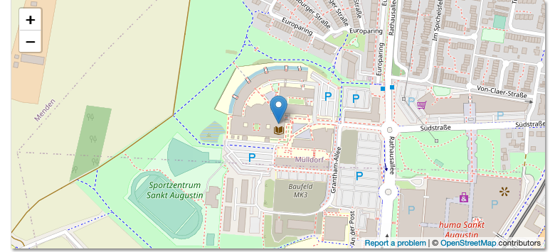 Map showing H-BRS University of Applied Sciences